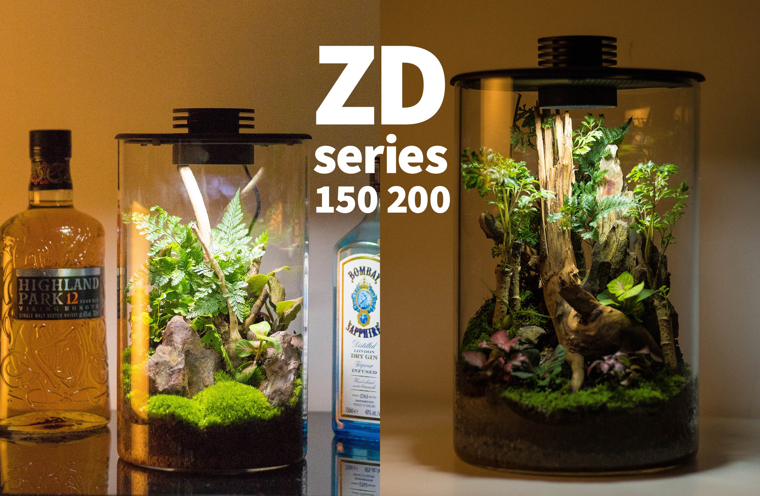 照明器具一体型テラリウム容器 - BioBottle バイオボトルシリーズ